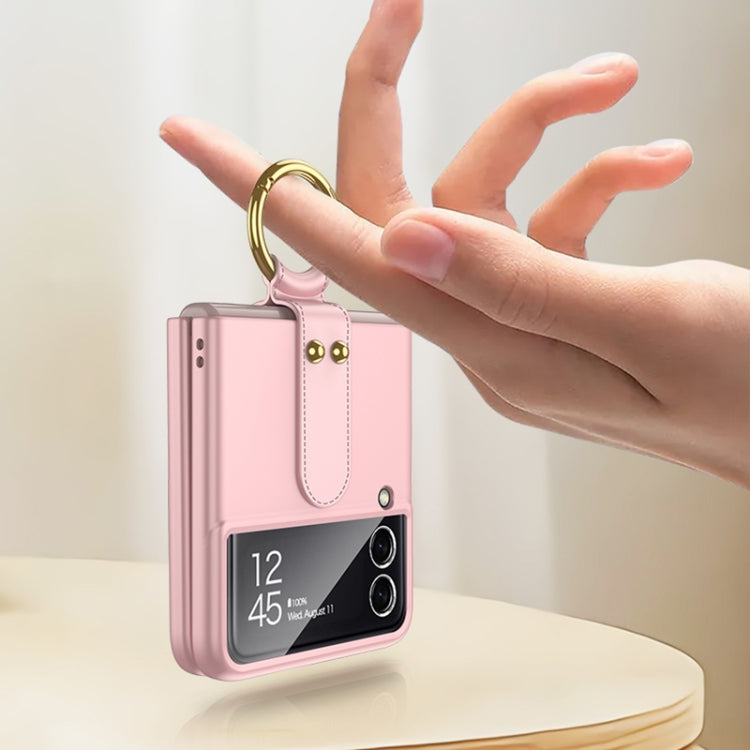 For Samsung Galaxy Z Flip4 GKK Ultra-thin PC Full Coverage Phone Flip Case with Ring Holder