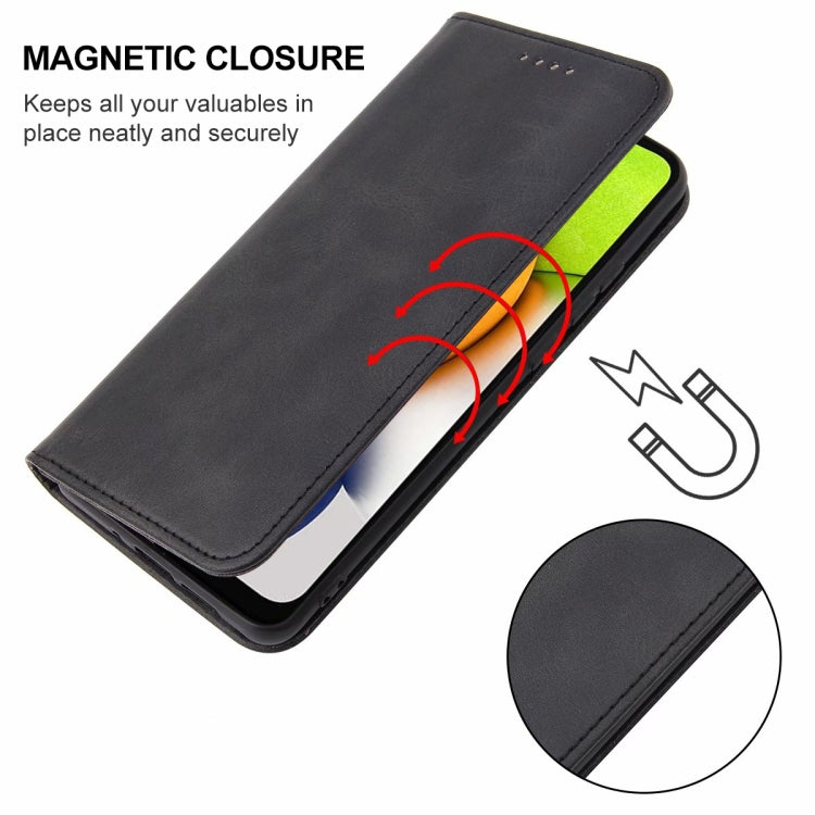 For Samsung Galaxy A03 EU 166.5mm Magnetic Closure Leather Phone Case