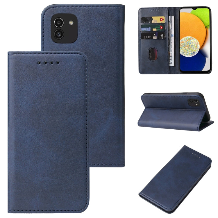 For Samsung Galaxy A03 EU 166.5mm Magnetic Closure Leather Phone Case