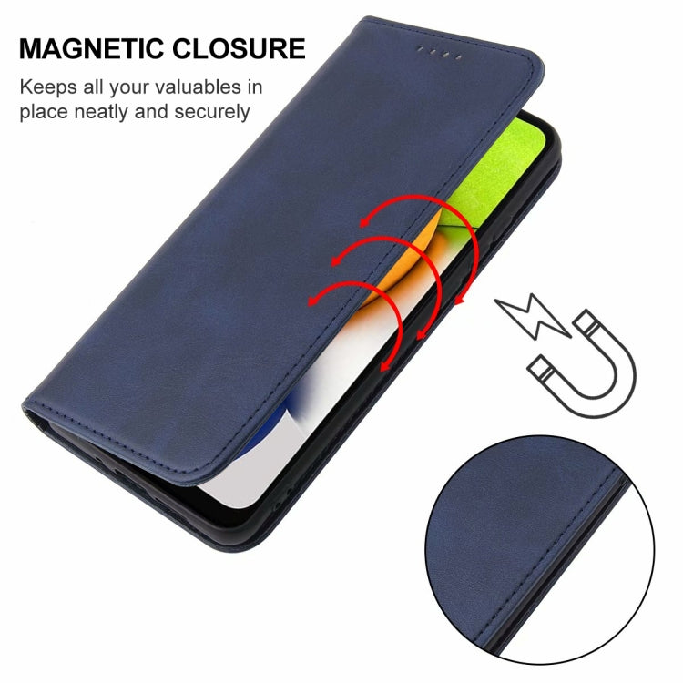 For Samsung Galaxy A03 EU 166.5mm Magnetic Closure Leather Phone Case