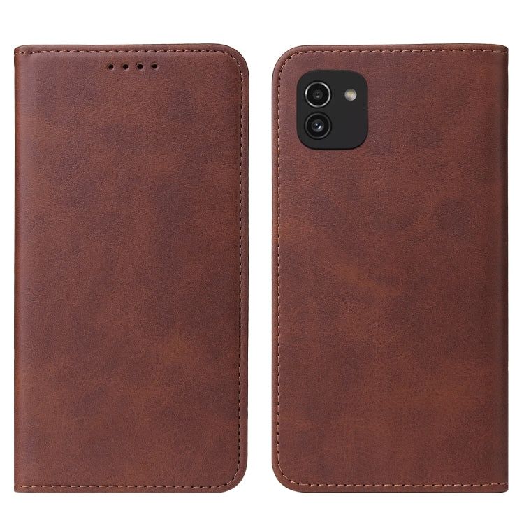 For Samsung Galaxy A03 EU 166.5mm Magnetic Closure Leather Phone Case