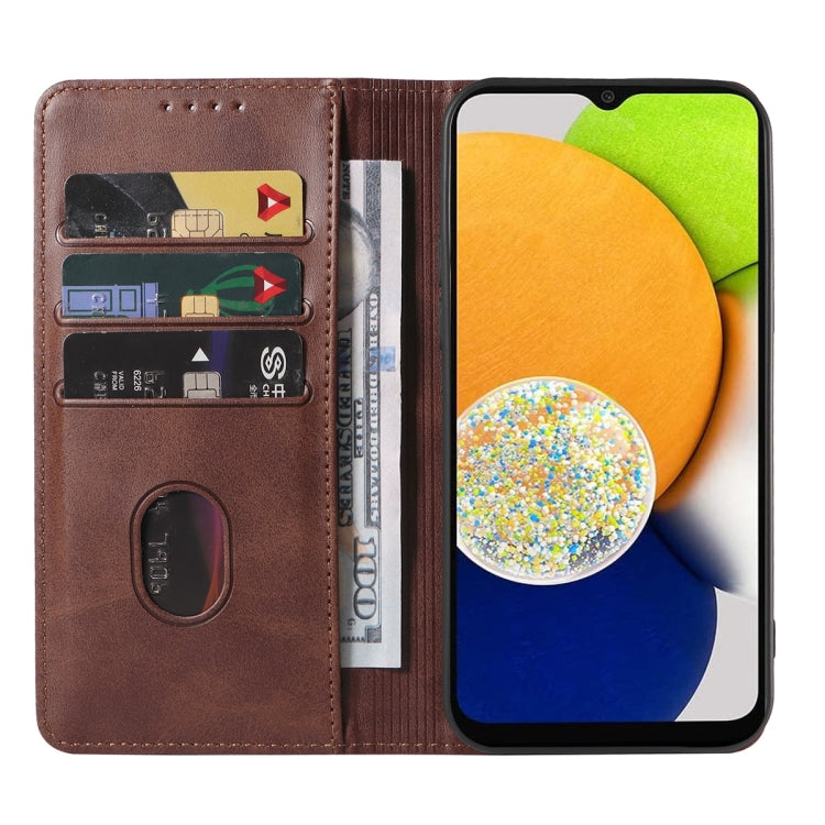 For Samsung Galaxy A03 EU 166.5mm Magnetic Closure Leather Phone Case