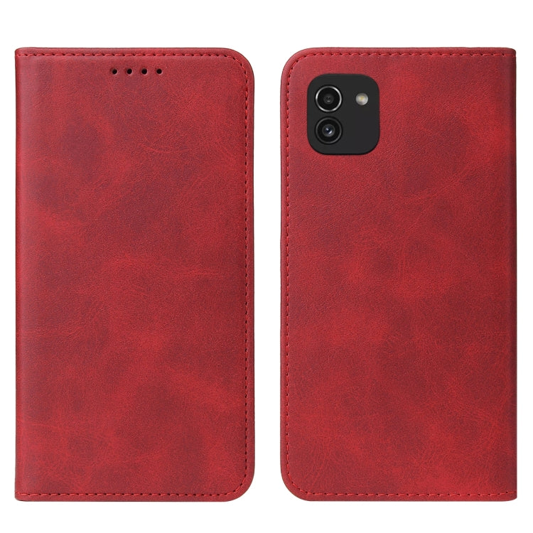 For Samsung Galaxy A03 EU 166.5mm Magnetic Closure Leather Phone Case