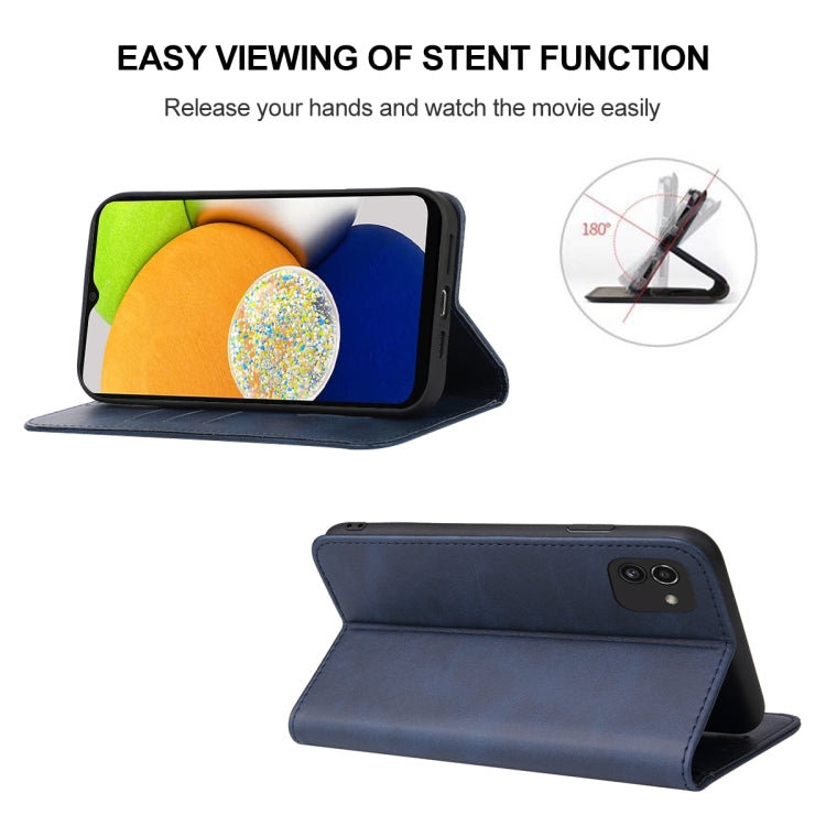For Samsung Galaxy A03 Global 164.27mm Magnetic Closure Leather Phone Case