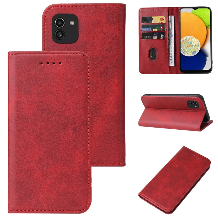 For Samsung Galaxy A03 Global 164.27mm Magnetic Closure Leather Phone Case