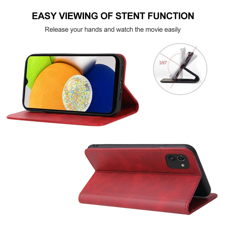 For Samsung Galaxy A03 Global 164.27mm Magnetic Closure Leather Phone Case