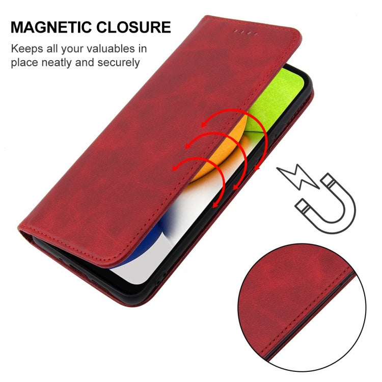 For Samsung Galaxy A03 Global 164.27mm Magnetic Closure Leather Phone Case
