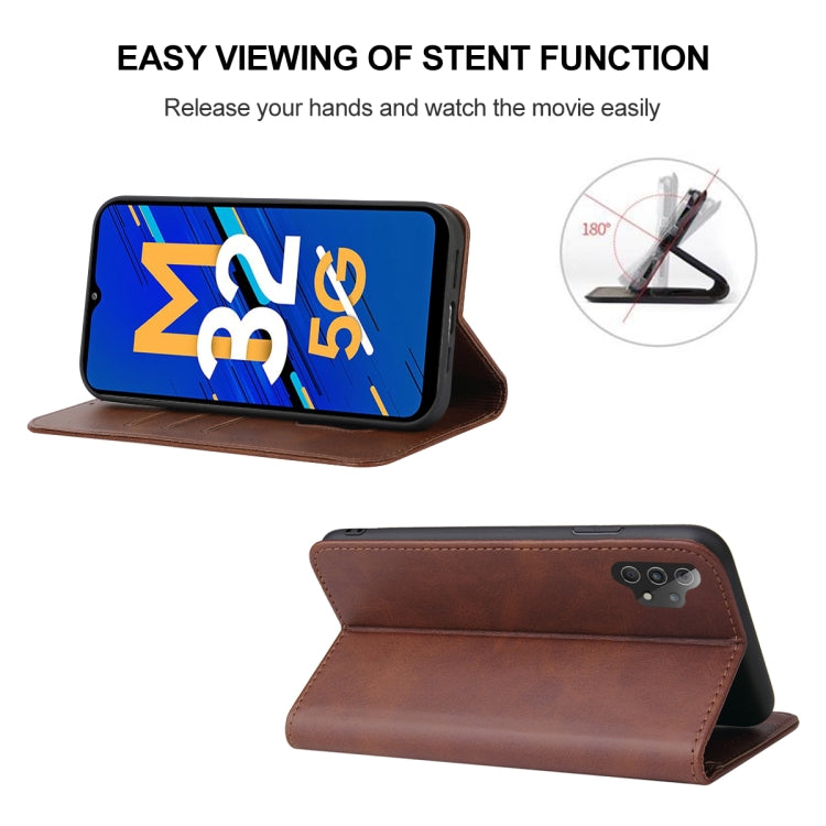 For Samsung Galaxy M32 5G Magnetic Closure Leather Phone Case