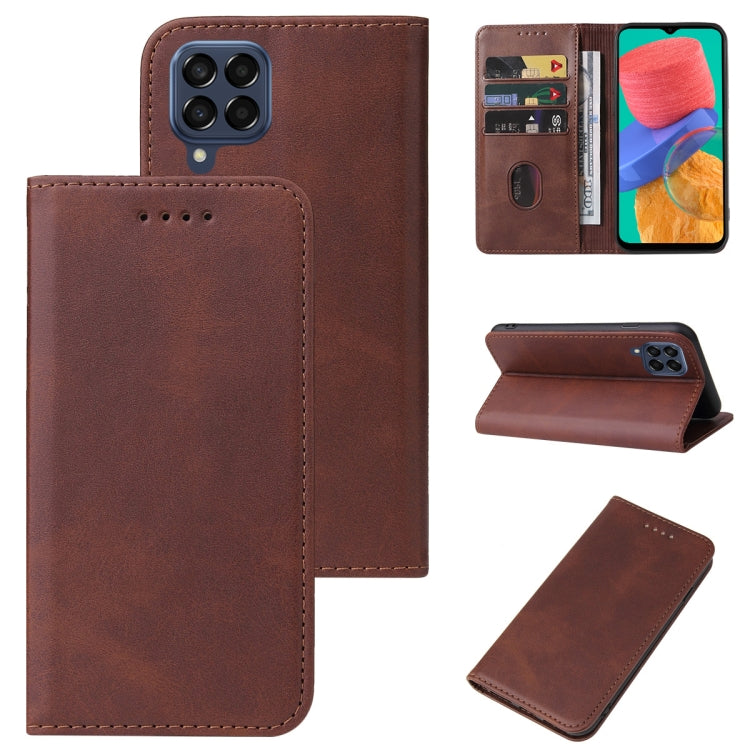 For Samsung Galaxy M33 India Magnetic Closure Leather Phone Case