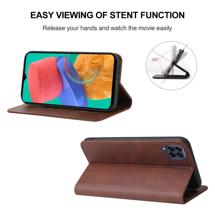 For Samsung Galaxy M33 India Magnetic Closure Leather Phone Case