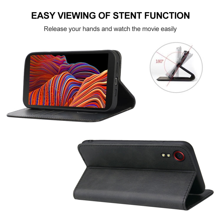 For Samsung Galaxy Xcover 5 Magnetic Closure Leather Phone Case