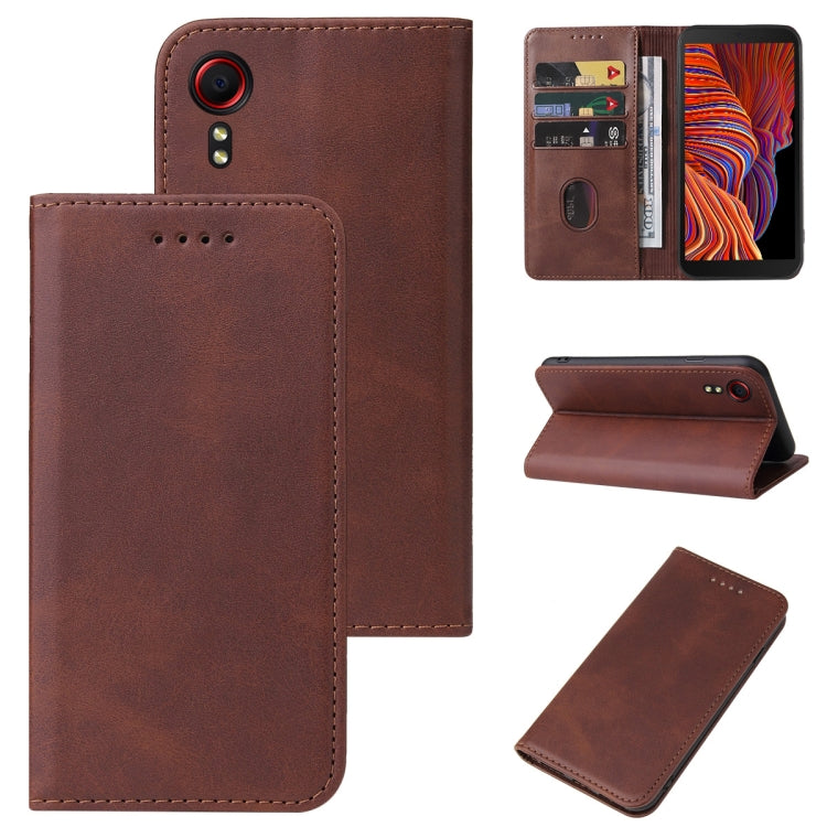 For Samsung Galaxy Xcover 5 Magnetic Closure Leather Phone Case