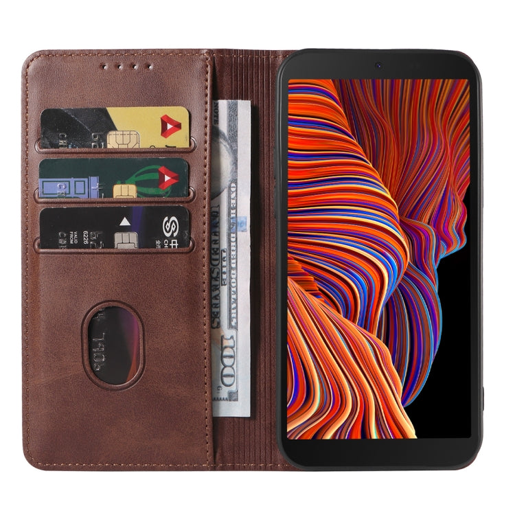 For Samsung Galaxy Xcover 5 Magnetic Closure Leather Phone Case
