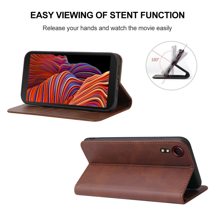 For Samsung Galaxy Xcover 5 Magnetic Closure Leather Phone Case