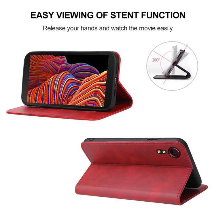 For Samsung Galaxy Xcover 5 Magnetic Closure Leather Phone Case