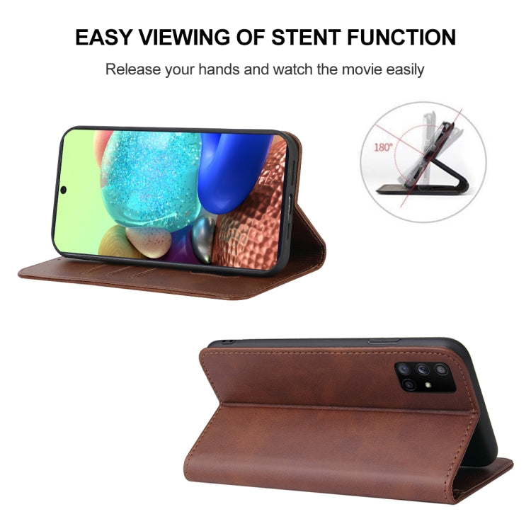 For Samsung Galaxy A71 5G Magnetic Closure Leather Phone Case