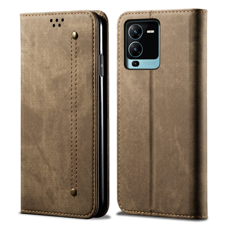 For vivo V25 Pro Denim Texture Casual Style Flip Leather Phone Case