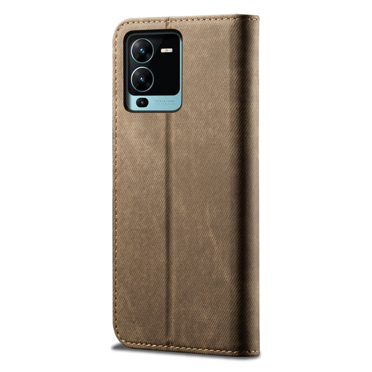 For vivo V25 Pro Denim Texture Casual Style Flip Leather Phone Case