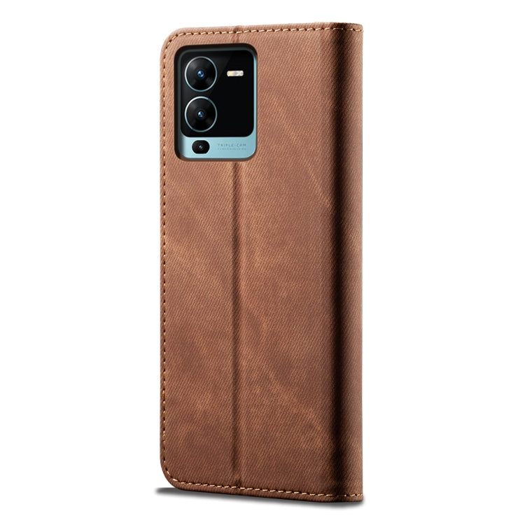 For vivo V25 Pro Denim Texture Casual Style Flip Leather Phone Case