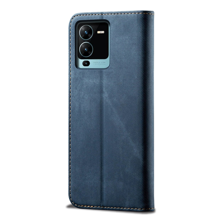 For vivo V25 Pro Denim Texture Casual Style Flip Leather Phone Case