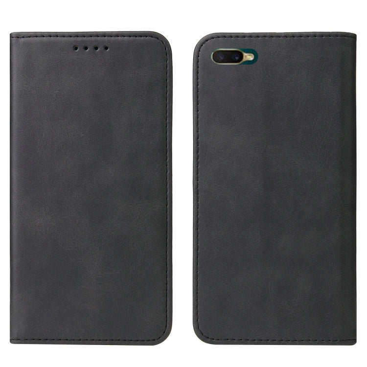 For OPPO A7n Magnetic Closure Leather Phone Case