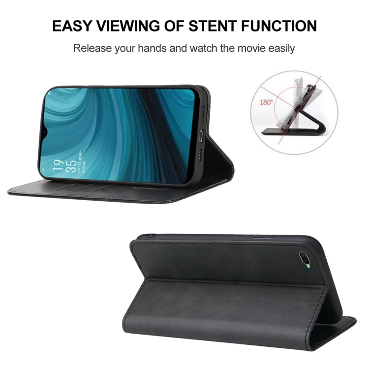 For OPPO A7n Magnetic Closure Leather Phone Case