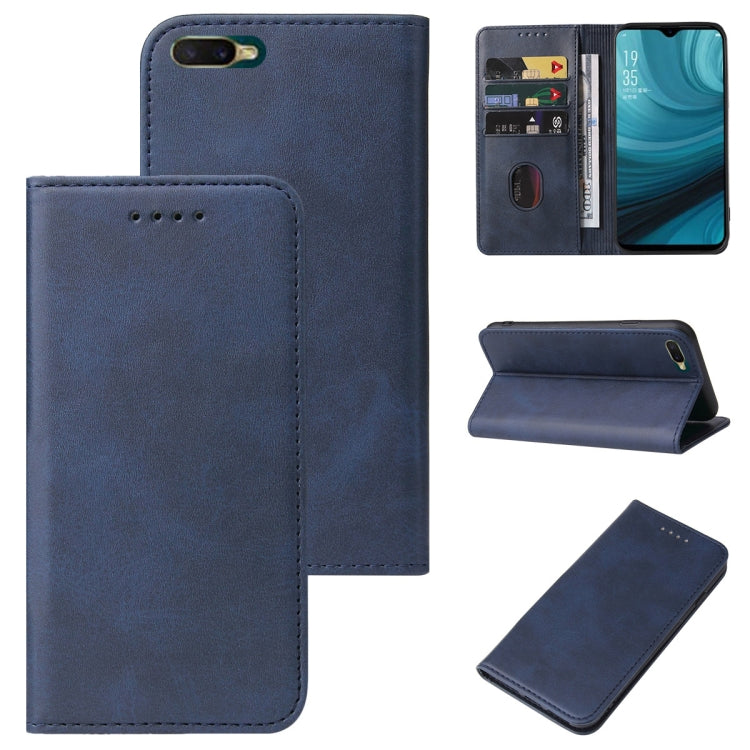 For OPPO A7n Magnetic Closure Leather Phone Case
