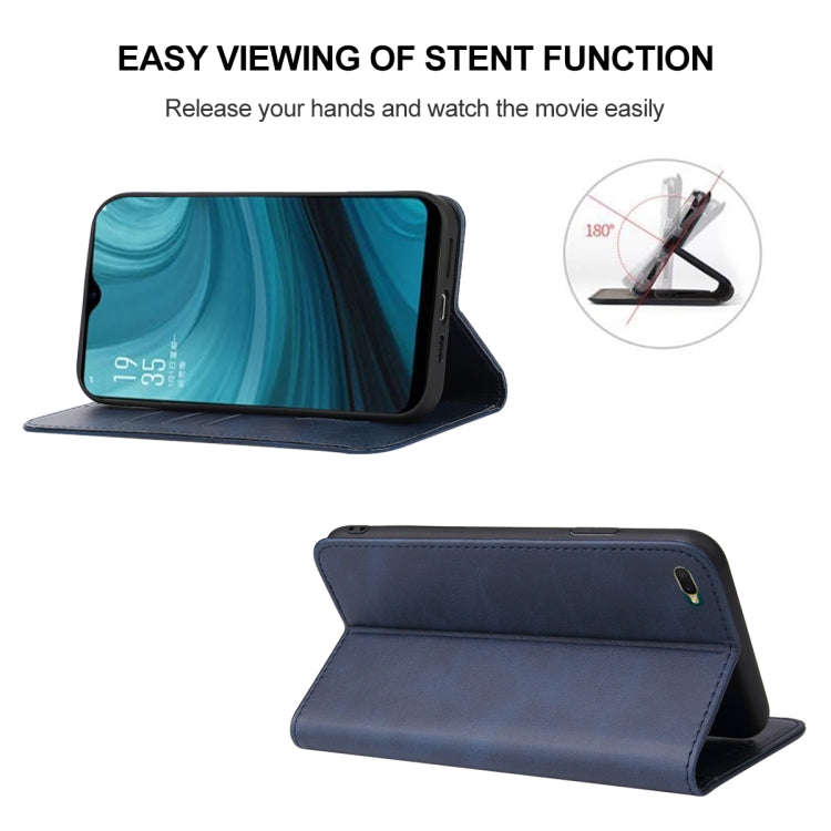 For OPPO A7n Magnetic Closure Leather Phone Case