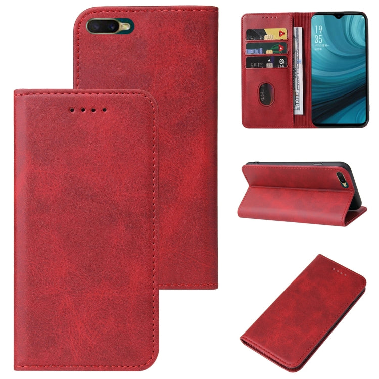 For OPPO A7n Magnetic Closure Leather Phone Case