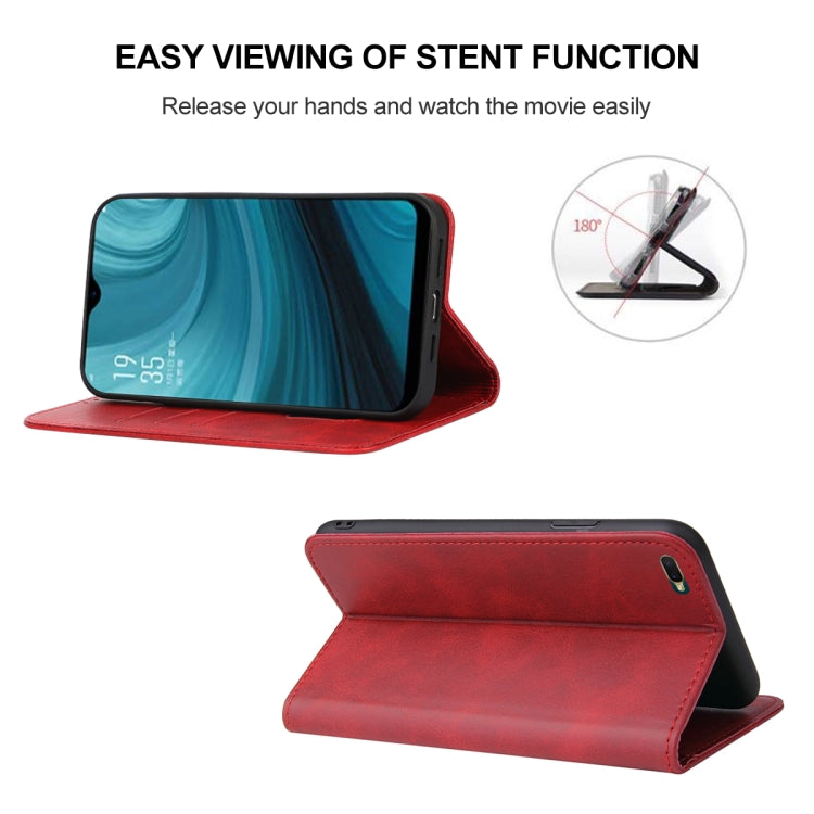 For OPPO A7n Magnetic Closure Leather Phone Case