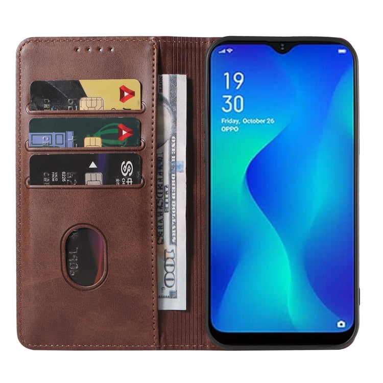 For OPPO A11k Magnetic Closure Leather Phone Case