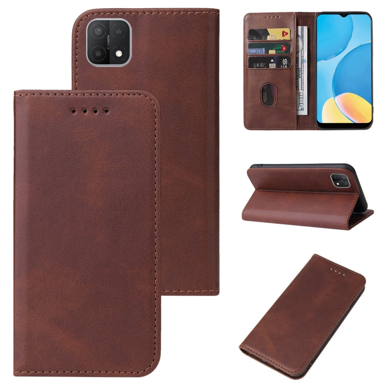 For OPPO A15s Magnetic Closure Leather Phone Case