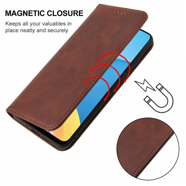 For OPPO A15s Magnetic Closure Leather Phone Case
