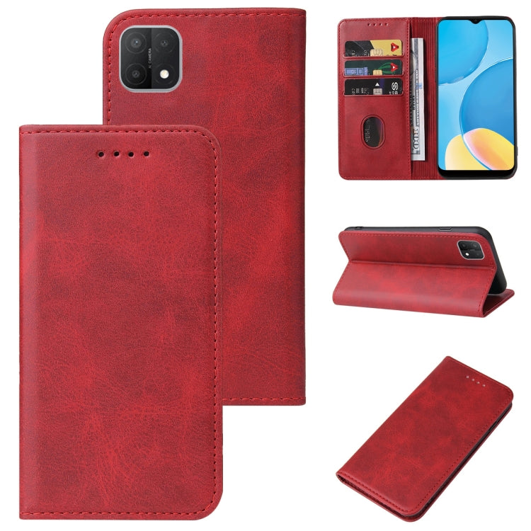 For OPPO A15s Magnetic Closure Leather Phone Case