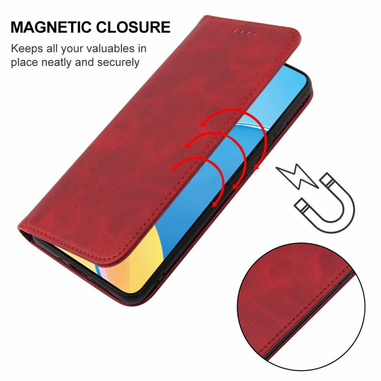 For OPPO A15s Magnetic Closure Leather Phone Case