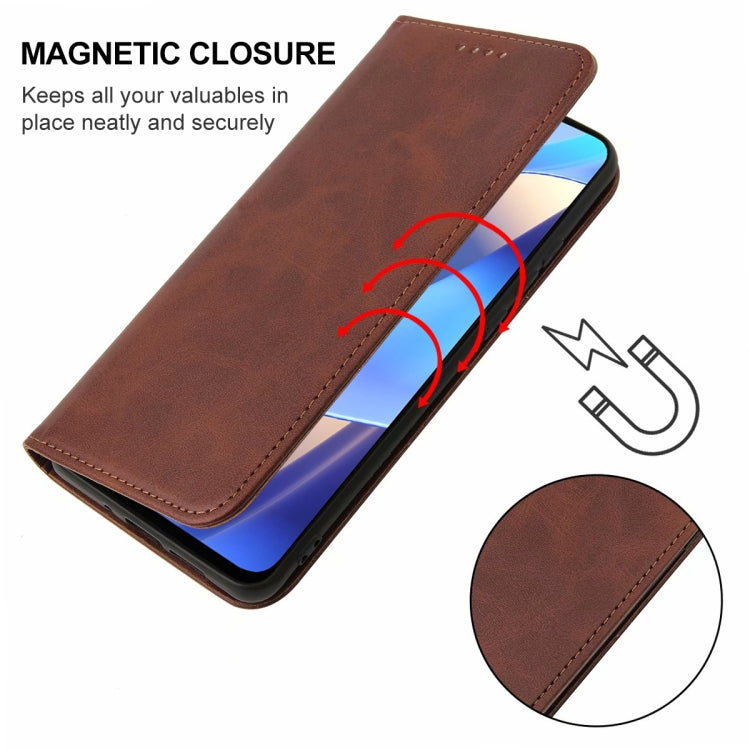 For OPPO A54s Magnetic Closure Leather Phone Case
