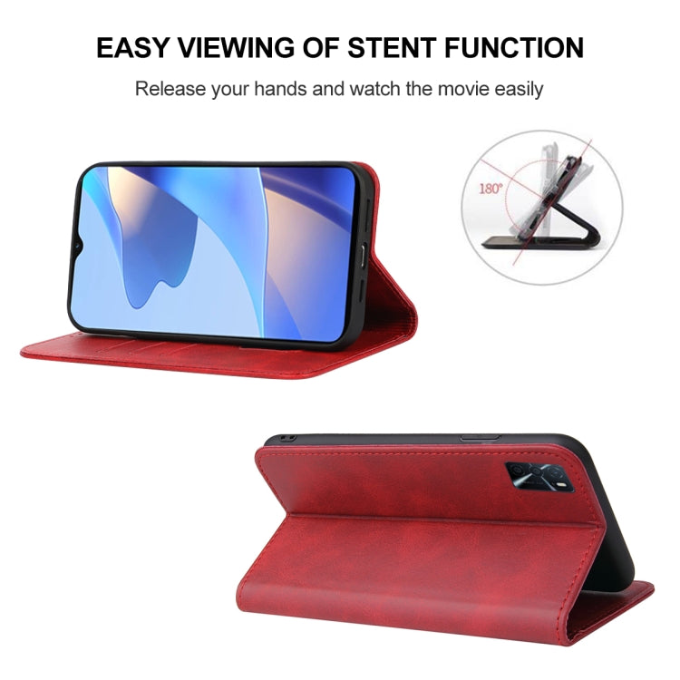 For OPPO A54s Magnetic Closure Leather Phone Case