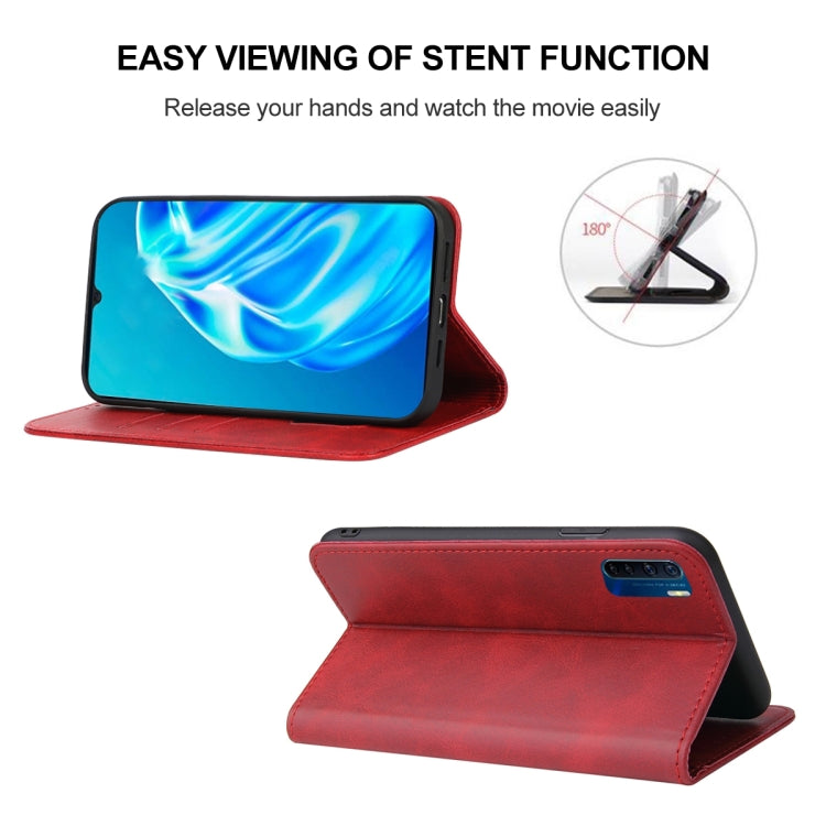 For OPPO A91 Magnetic Closure Leather Phone Case