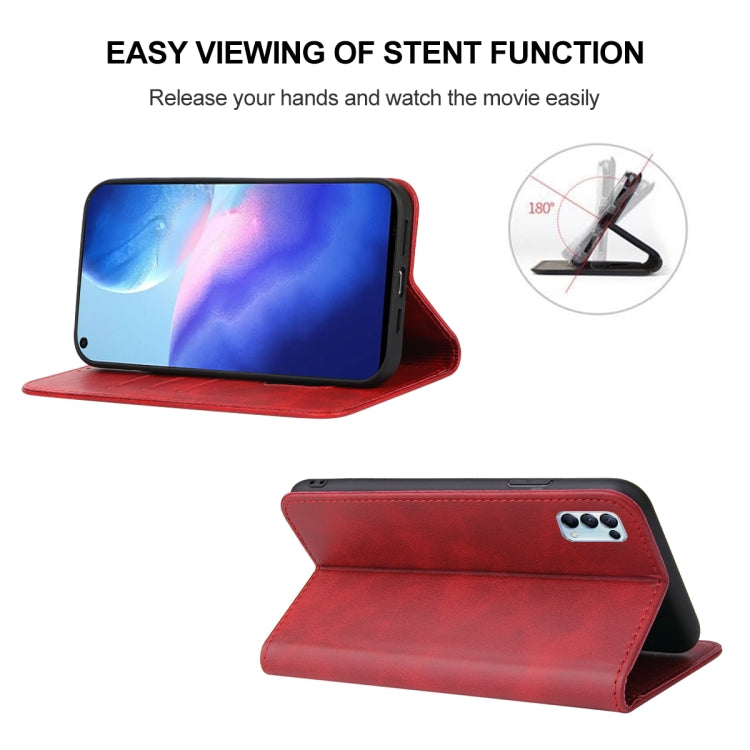 For OPPO Reno5 4G Magnetic Closure Leather Phone Case