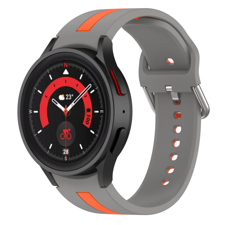 For Samsung Galaxy Watch5 / Watch5 Pro Two-color Stripe Silicone Watch Band