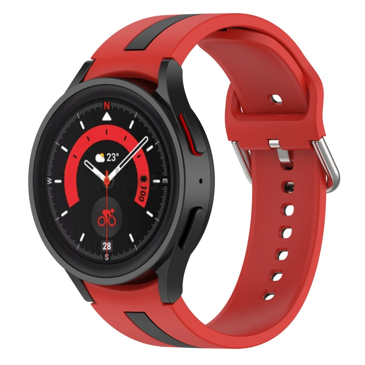 For Samsung Galaxy Watch5 / Watch5 Pro Two-color Stripe Silicone Watch Band