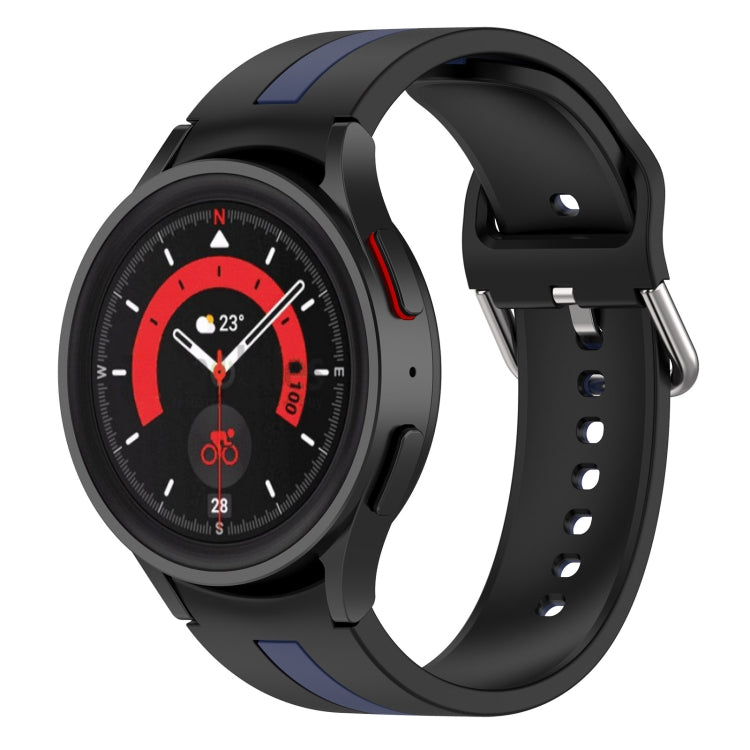For Samsung Galaxy Watch5 / Watch5 Pro Two-color Stripe Silicone Watch Band