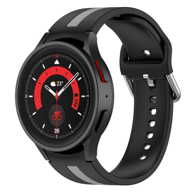 For Samsung Galaxy Watch5 / Watch5 Pro Two-color Stripe Silicone Watch Band