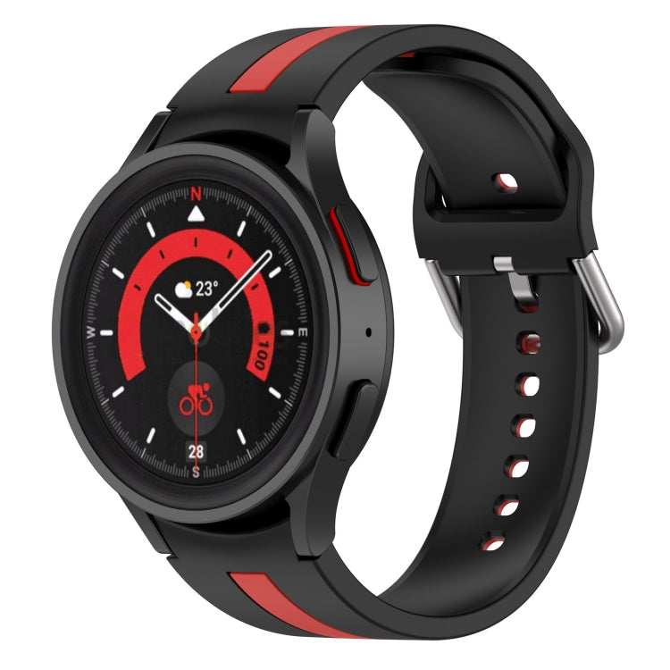 For Samsung Galaxy Watch5 / Watch5 Pro Two-color Stripe Silicone Watch Band