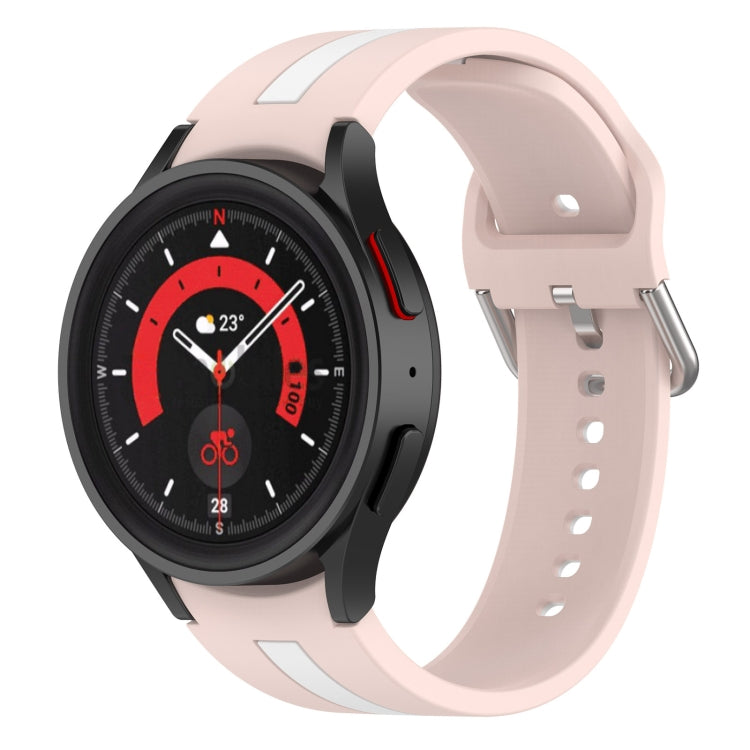 For Samsung Galaxy Watch5 / Watch5 Pro Two-color Stripe Silicone Watch Band