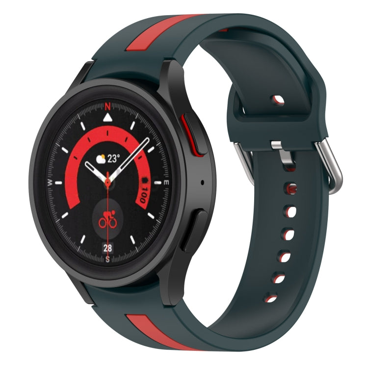 For Samsung Galaxy Watch5 / Watch5 Pro Two-color Stripe Silicone Watch Band