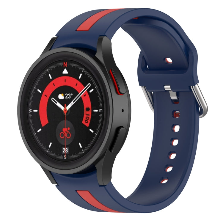 For Samsung Galaxy Watch5 / Watch5 Pro Two-color Stripe Silicone Watch Band