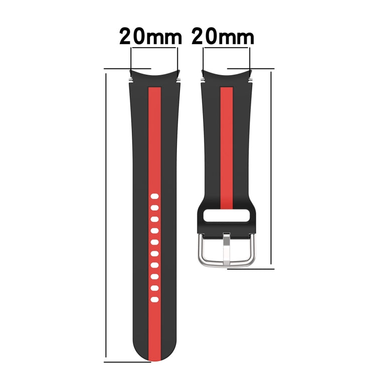 For Samsung Galaxy Watch5 / Watch5 Pro Two-color Stripe Silicone Watch Band