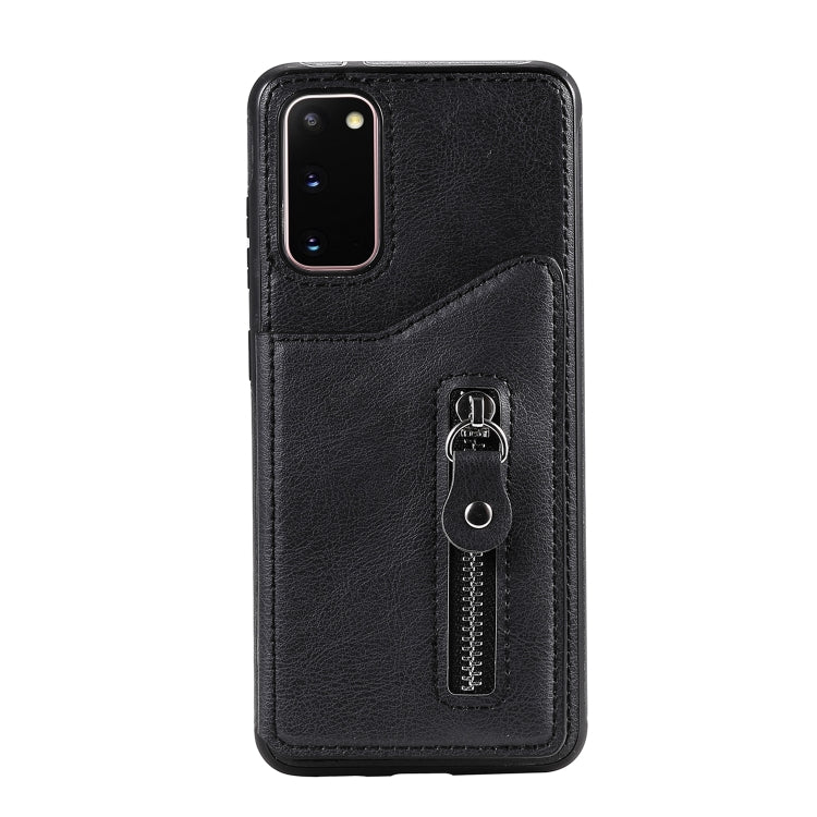 For Galaxy S20 Solid Color Double Buckle Zipper Shockproof Protective Case