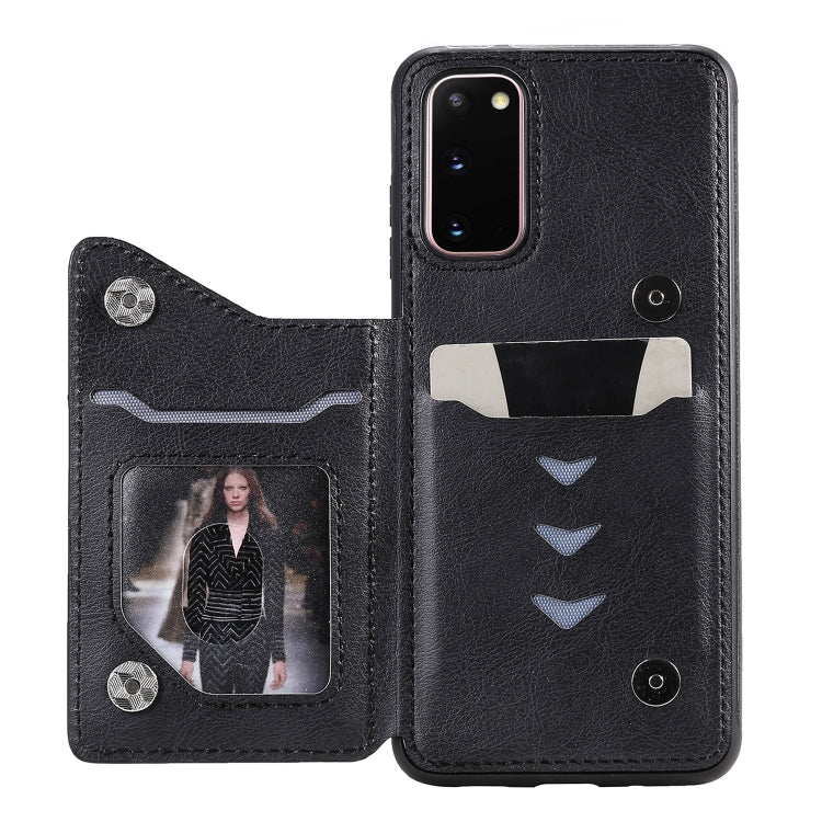 For Galaxy S20 Solid Color Double Buckle Zipper Shockproof Protective Case